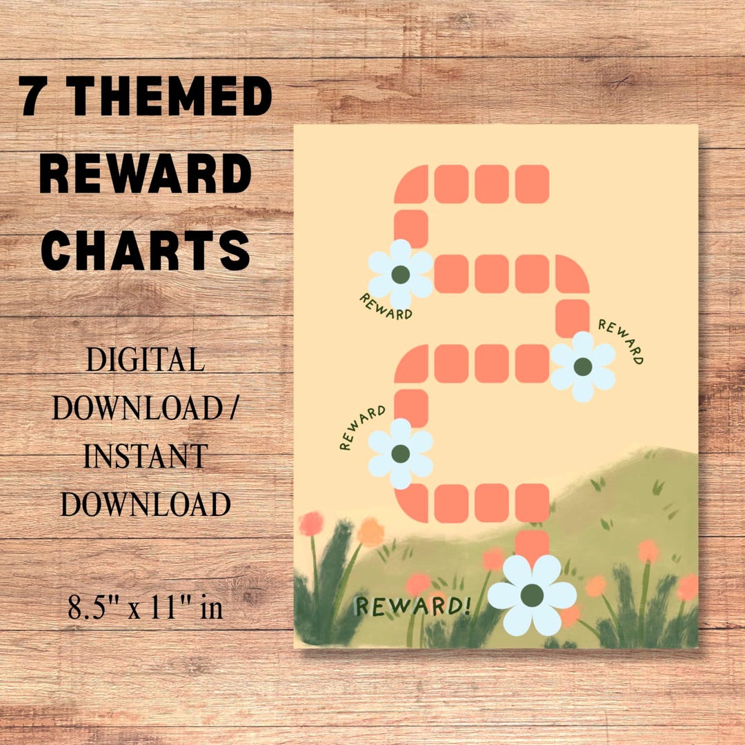 7 Printable Reward Charts for Kids and Toddlers (digital Download) - Etsy
