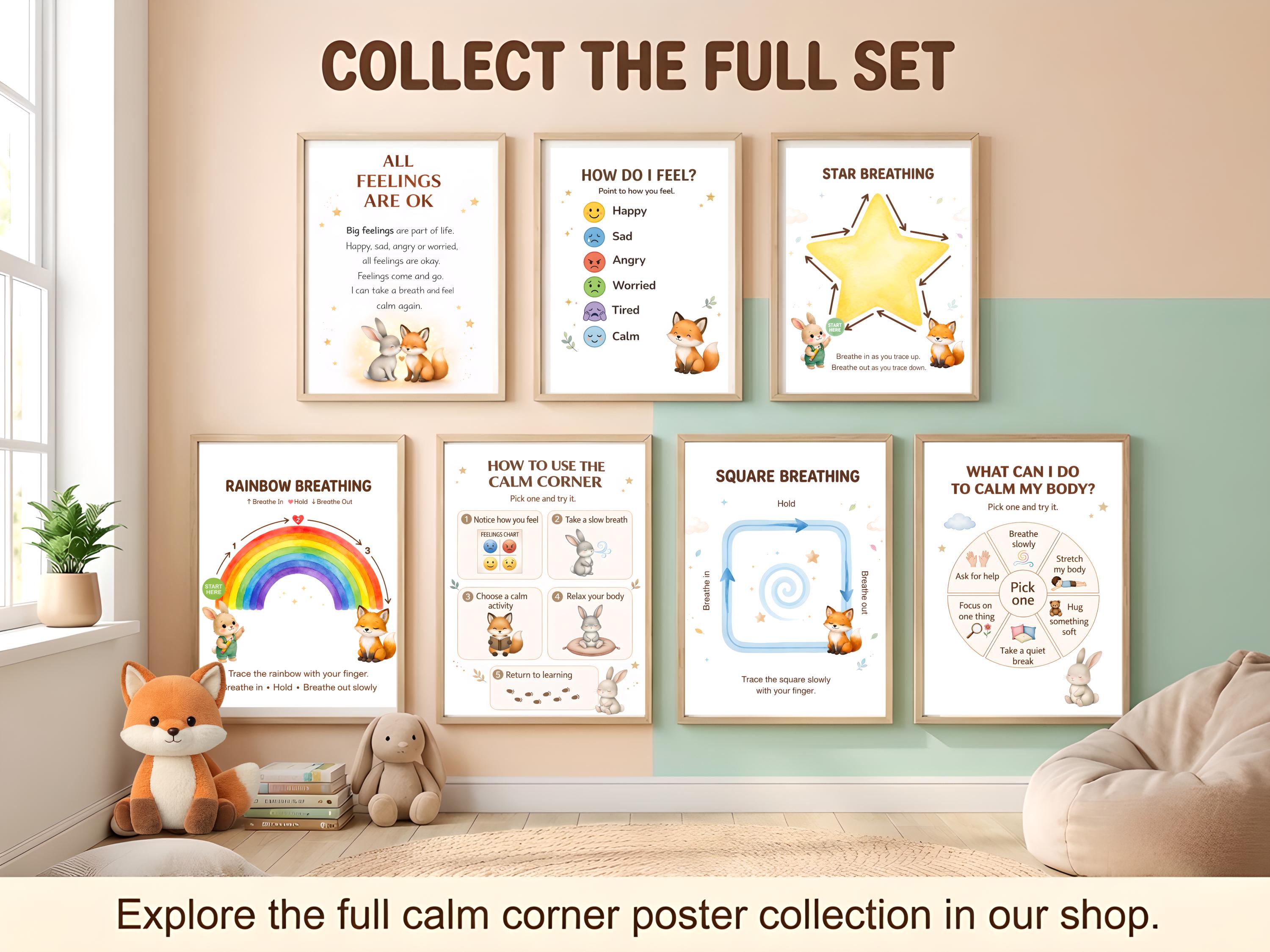 Star Breathing Poster for Kids | Calm Corner Printable | Kids Breathing ...