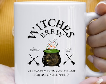 Witches Brew Mug Cute Witch Coffee Cup Halloween Gift Halloween Mug Spooky Mug Funny Halloween Mug Fall Gift October