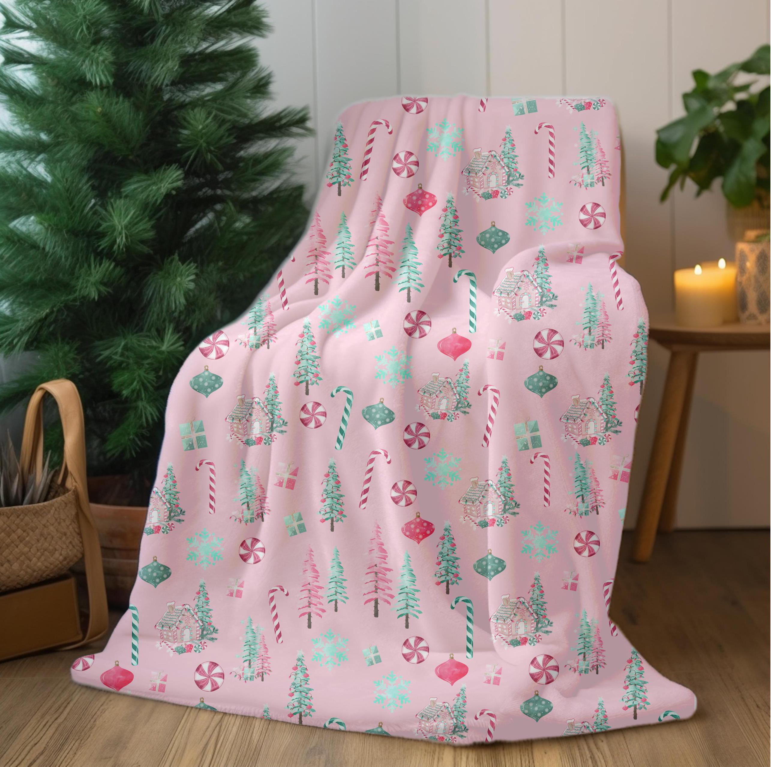 Pink christmas throw hotsell