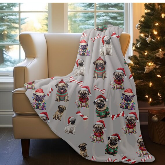 Pug Christmas Blanket Pug Christmas Blanket