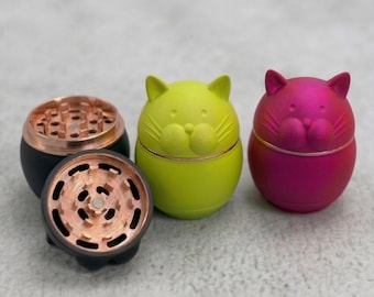 Moulin à herbes pour chat mignon - Moulin en métal coloré de style kawaii