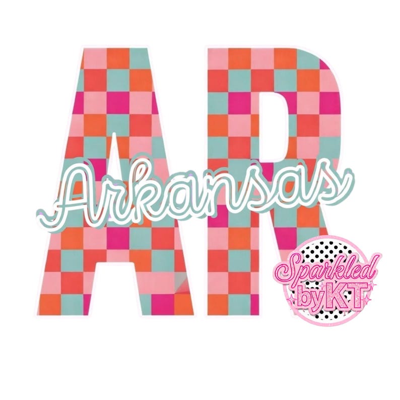 Arkanas Lettering ARKANSAS Checkered PNG Digital Download - Etsy