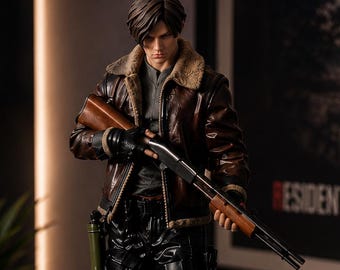 Leon S. Kennedy Figur im Maßstab 1:6 – Resident Evil Sammlerstatue, Lederjacken-Edition, Dekoration für Gamer