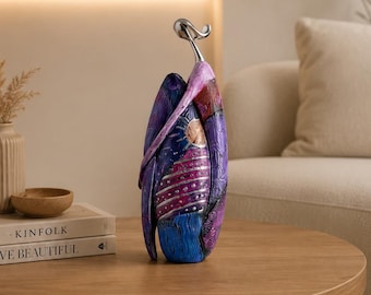 Modern Abstract Resin Sculpture, Colorful Art Statue, Minimalist Home Decor, Contemporary Living Room Ornament, Bookshelf Decoration