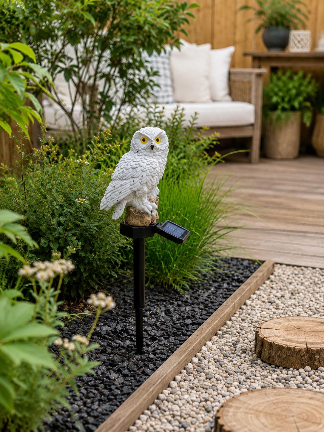 Solar Owl Garden Light – Outdoor Owl Statue Lamp – Waterproof Garden ...