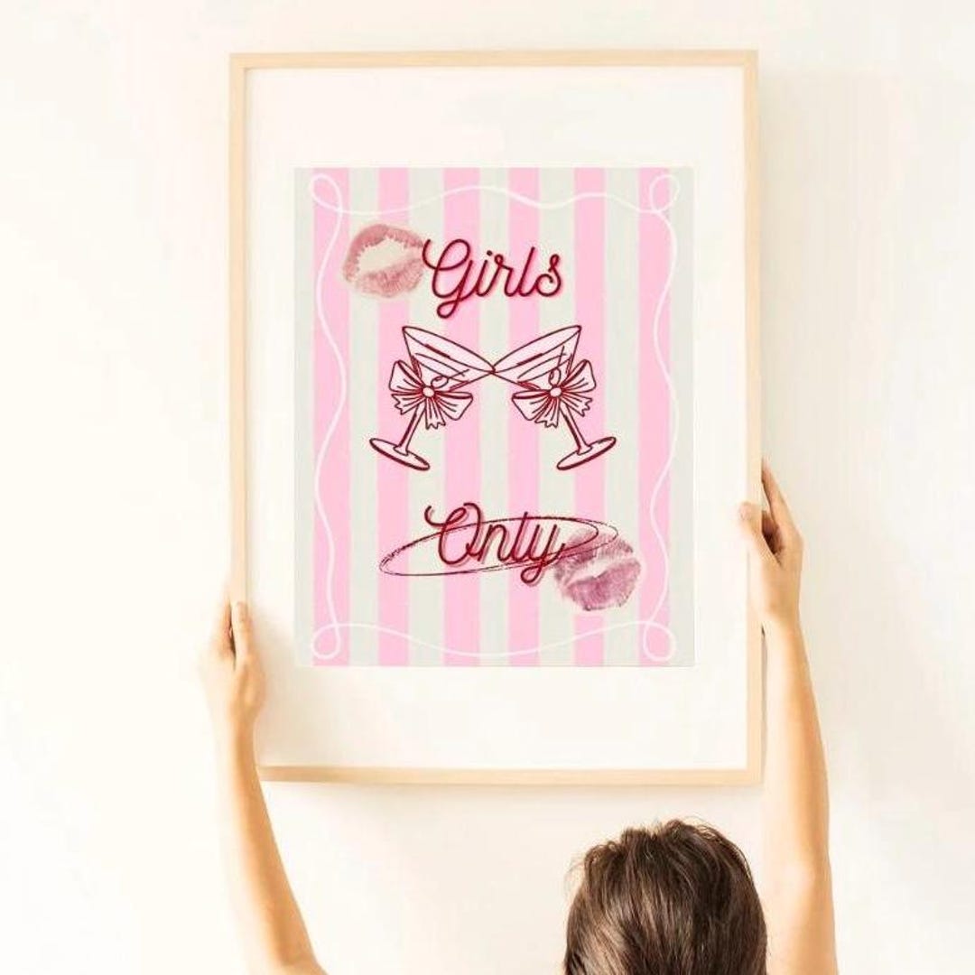 Only Sign Pink Girls Only Sign | Pink Party Decor (digital Download) - Etsy