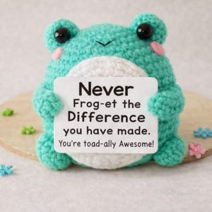 Positive Frog Crochet Pattern PDF, Emotional Support Frog Amigurumi, Cute Desk Companion Frog Pattern, Beginner Crochet Toy, Funny Gift