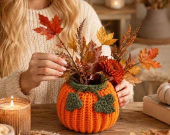 Crochet Pumpkin Pattern PDF, Fall Crochet Basket, Beginner Friendly Autumn Decor, Video Tutorial, Digital Download