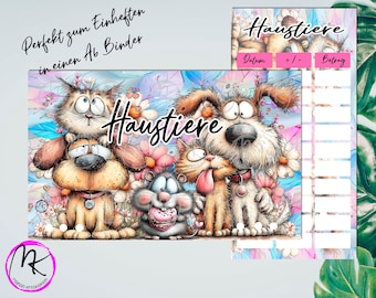 Pet Budget Dashboard A6 Binder | Budget Tracker | Digital Financial Planner | Pet Savings Tracker | Printable Budget Planner A6
