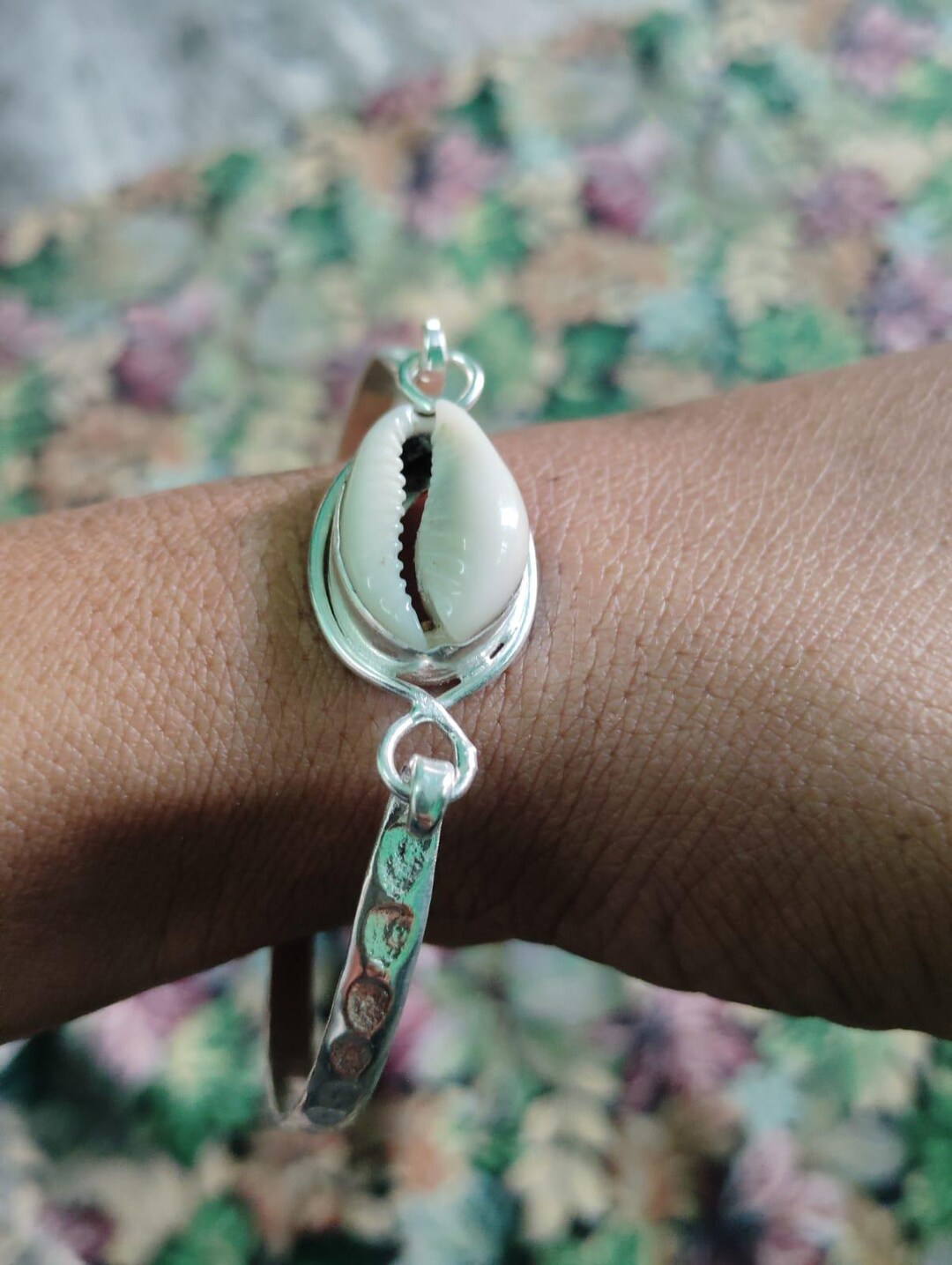 Shell Cuff Cowrie Shell Cuff Bracelet | 925 Sterling Silver Boho Bangle - Etsy
