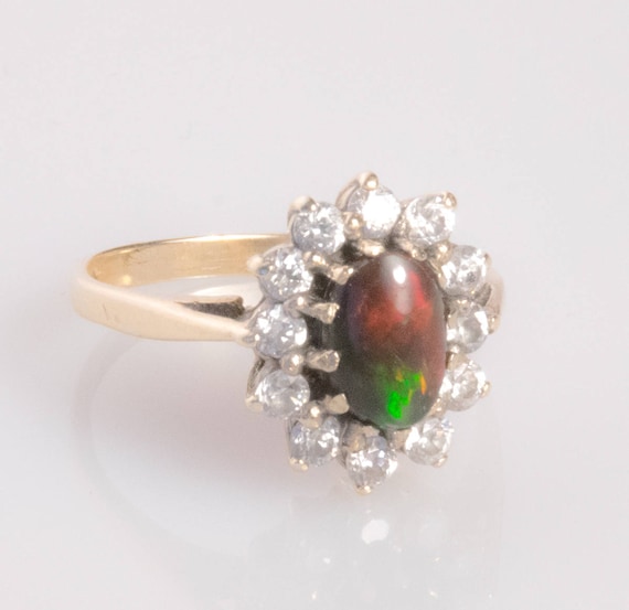 Vintage Black Opal Sapphire Ring size 6.75