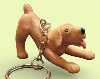 Vintage Labrador Dog Keychain/Keyring Puppy In My Pocket |MEG| 90s Retro Cute Nostalgia Accessory