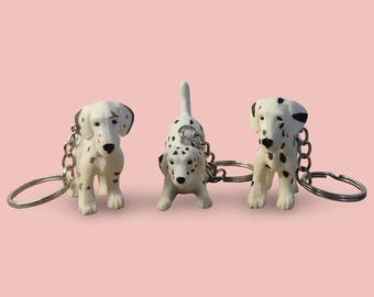 Personalized Initial Options | Vintage Dalmatian Puppy Keychain/Keyring| Puppy in My Pocket |MEG| 90s Retro Nostalgia Cute Toy Accessory