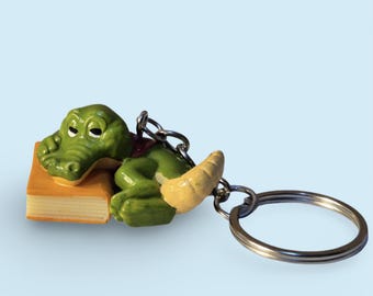 Vintage Kinder Egg Surprise Crazy Crocos Keychain/Keyring| 90s Retro Nostalgia Cute Toy Accessory