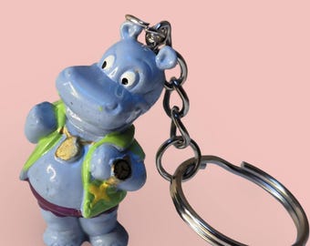 Vintage Kinder Egg Surprise Happy Hippos Keychain/Keyring| 90s Retro Nostalgia Cute Toy Accessory