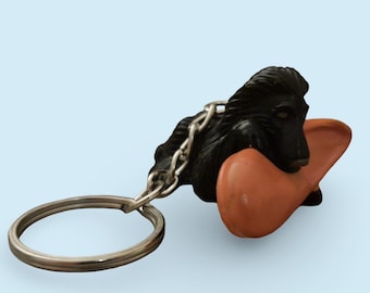 Vintage Black Dog Keychain/Keyring| Puppy in My Pocket |MEG| 90s Retro Nostalgia Cute Toy Accessory