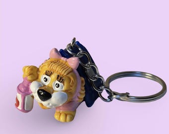 Vintage Kinder Egg Surprise Lion Adventure Keychain/Keyring| 90s Retro Nostalgia Cute Toy Accessory