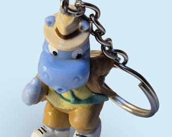 Vintage Kinder Egg Surprise Happy Hippos Keychain/Keyring| 90s Retro Nostalgia Cute Toy Accessory
