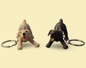 Personalized Initial Options | Vintage Pointer Dog Keychain/Keyring Puppy In My Pocket |MEG| 90s Retro Cute Nostalgia Toy Accessory