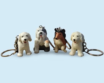 Opciones de iniciales personalizadas / Llavero/Colgante de perro pastor vintage / Cachorro en mi bolsillo /MEG/ Accesorio de juguete retro de los 90, lindo y nostálgico