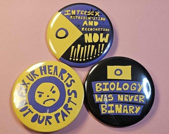 Intersex Pride Button Set (5.8cm Pins)