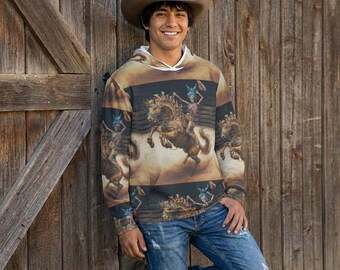 Bronze Horse Warrior print Hoodie | All-over printed hoodie