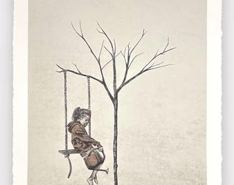 Andrew Scott - Waiting P. II - (Emboss Stamped, Genuine, Authentic Limited Edition Art Print)