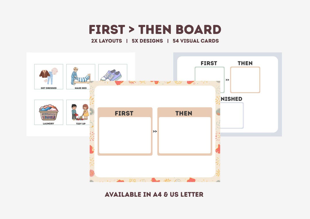 First Then Board – Visual Schedule for Kids | Printable Routine Chart ...