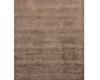 Tappeto in seta Tencel color cioccolato, tappeto tosato a mano, tappeto moderno astratto di lusso, tappeto in seta morbida e lucida per soggiorno