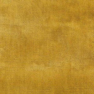 May include: Close-up of a textured, golden-yellow rug. The surface has a soft, plush appearance with subtle variations in color and texture, creating a warm and inviting aesthetic. The rug's design is simple, yet elegant.