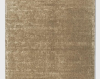 Handloom Viscose Rug Beige | Luxury Silk Look Carpet | Modern Minimal Area Rug | Soft Shiny Living Room Rug | Neutral Bedroom Decor Rug