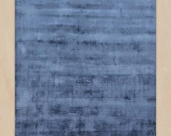 Alfombra de seda Tencel tejida a mano, alfombra de seda con punta de corte, alfombra azul abstracta moderna, alfombra de lujo hecha a mano, alfombra de diseño contemporáneo para sala de estar.