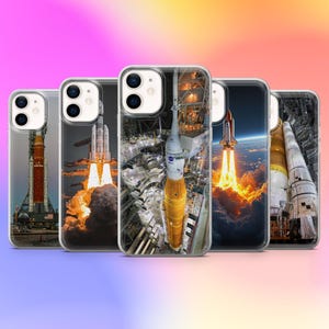 Coque de portable pour vaisseau spatial Nasa Rocket pour iPhone 17Pro, 16E, 15, 14, 13 Samsung S26, S25, A57 Pixel 10A, 10ProXL, 9A, 8A, 8Pro