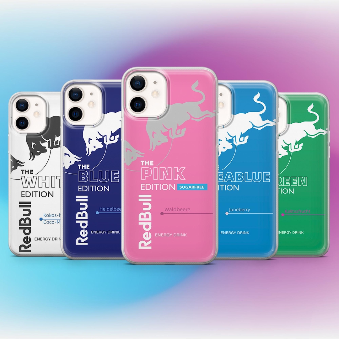 Red Bull Phone Case Energy Drinks Cover for iPhone 17e, 16E, 15, 14, 13 ...