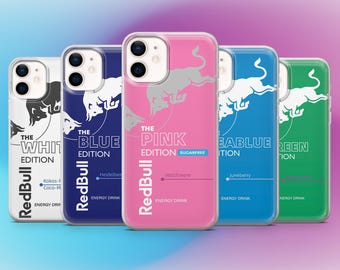 Red Bull Handyhülle Energy Drinks für iPhone 17e, 16E, 15, 14, 13 Samsung S26, S25, A57 Pixel 10A, 10ProXL, 9A, 8A 8Pro