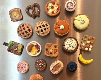mini handmade clay food magnets