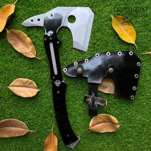 Leon Kennedy fully upgraded hatchet RE9 side view black sheath Resident Evil Requiem prop gift