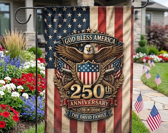 Bandera de jardín del 250 aniversario de Estados Unidos, bandera patriótica del águila 1776-2026, decoración personalizada para jardín familiar, bandera de Estados Unidos con águilas
