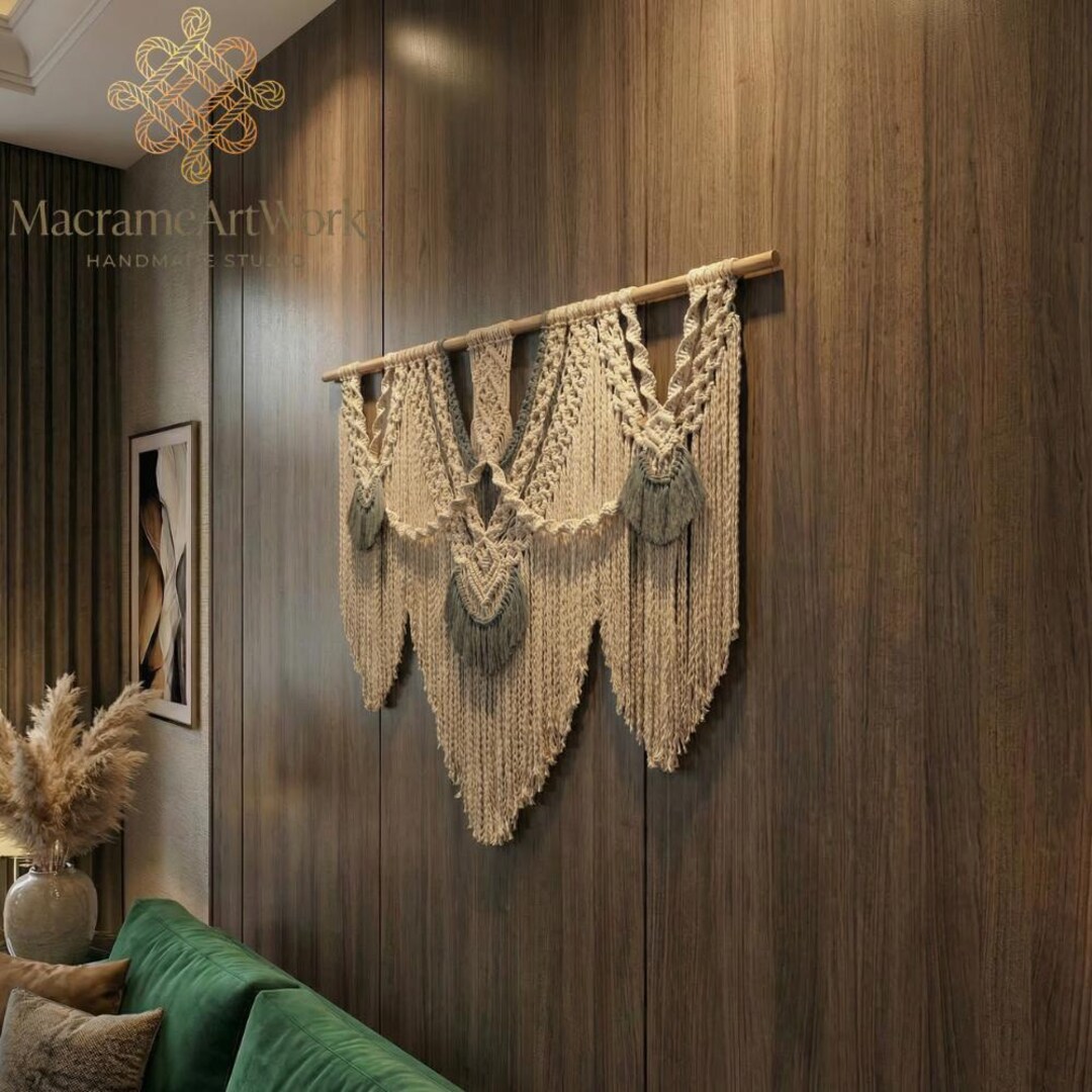 Extra Large Boho Macrame Wall Hanging, Neutral Fiber Art Decor , Nordic ...