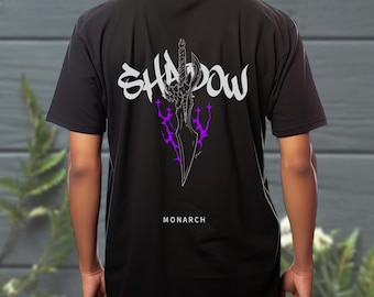 Sung Jin-Woo T-Shirt – Solo Leveling Anime tee, Shadow Monarch Graphic Pullover, System Hunter Streetwear