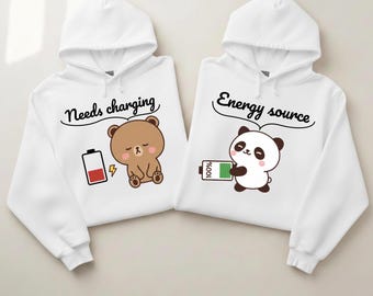 Kawaii Couple Hoodies, Bubu Dudu Panda Bear Matching Sweatshirts
