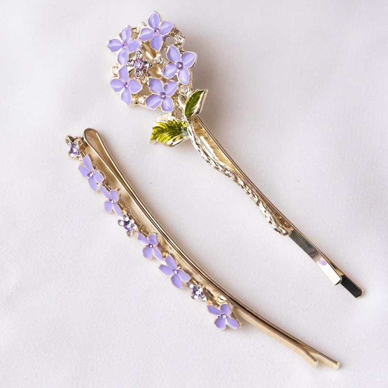 Lilac Floral Hair Barrette - Etsy