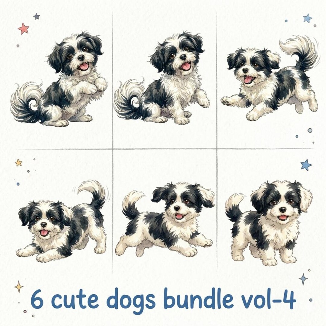 Shih Tzu Dog Clipart Bundle, Playful Pups PNG SVG (digital Download) - Etsy