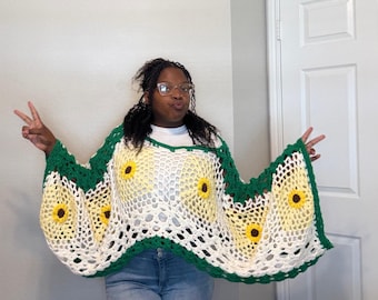 Zonnebloemponcho