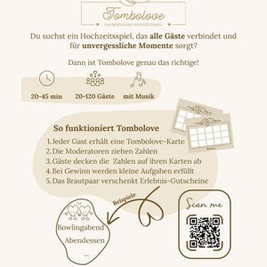 Tombolove - Hochzeitsspiel für Gäste – Interaktives Hochzeitsspiel PDF Download – Hochzeit Unterhaltung für große & kleine Hochzeiten