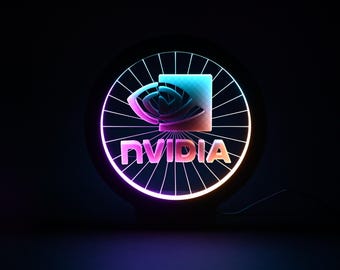 NVIDIA Logo RGB Table Lamp, 24 cm, USB, Remote Control