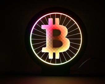 Bitcoin RGB Table Lamp, 24 cm, USB, App and Remote Control
