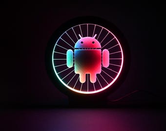 Android Robot RGB Table Lamp, 24 cm, USB, Remote Control