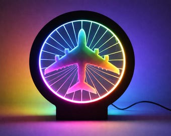 Airbus A380 RGB Table Lamp, 24 cm, USB, App and Remote Control